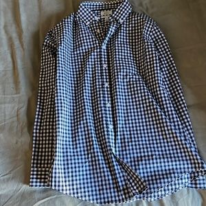 Croft and Barrow easy care Size L Tall blue and white checkered button down